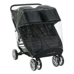 Baby Jogger City Mini GT2 Double Stroller in Opulent Black with Weather Shield + Belly Bar