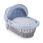 Clair De Lune Waffle Grey Wicker Moses Basket