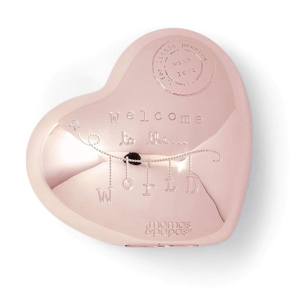Mamas & Papas Rose Gold Heart Money Box