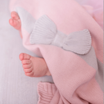 Bizzi Growin Knitted Blanket with Bow Detail