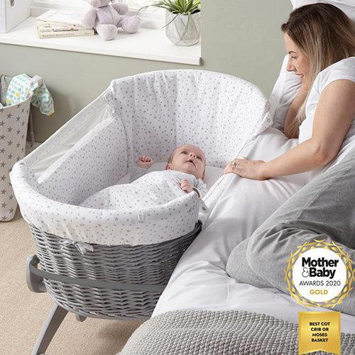 Clair de Lune Stars & Stripes Bedside Crib