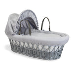 Clair De Lune Waffle Grey Wicker Moses Basket