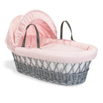 Clair De Lune Waffle Grey Wicker Moses Basket