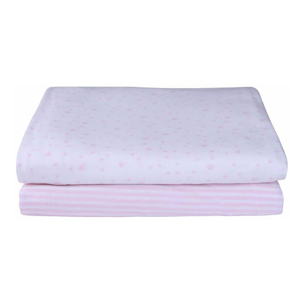 Clair De Lune Stars & Stripes 2 Pack Fitted Sheets - Cot