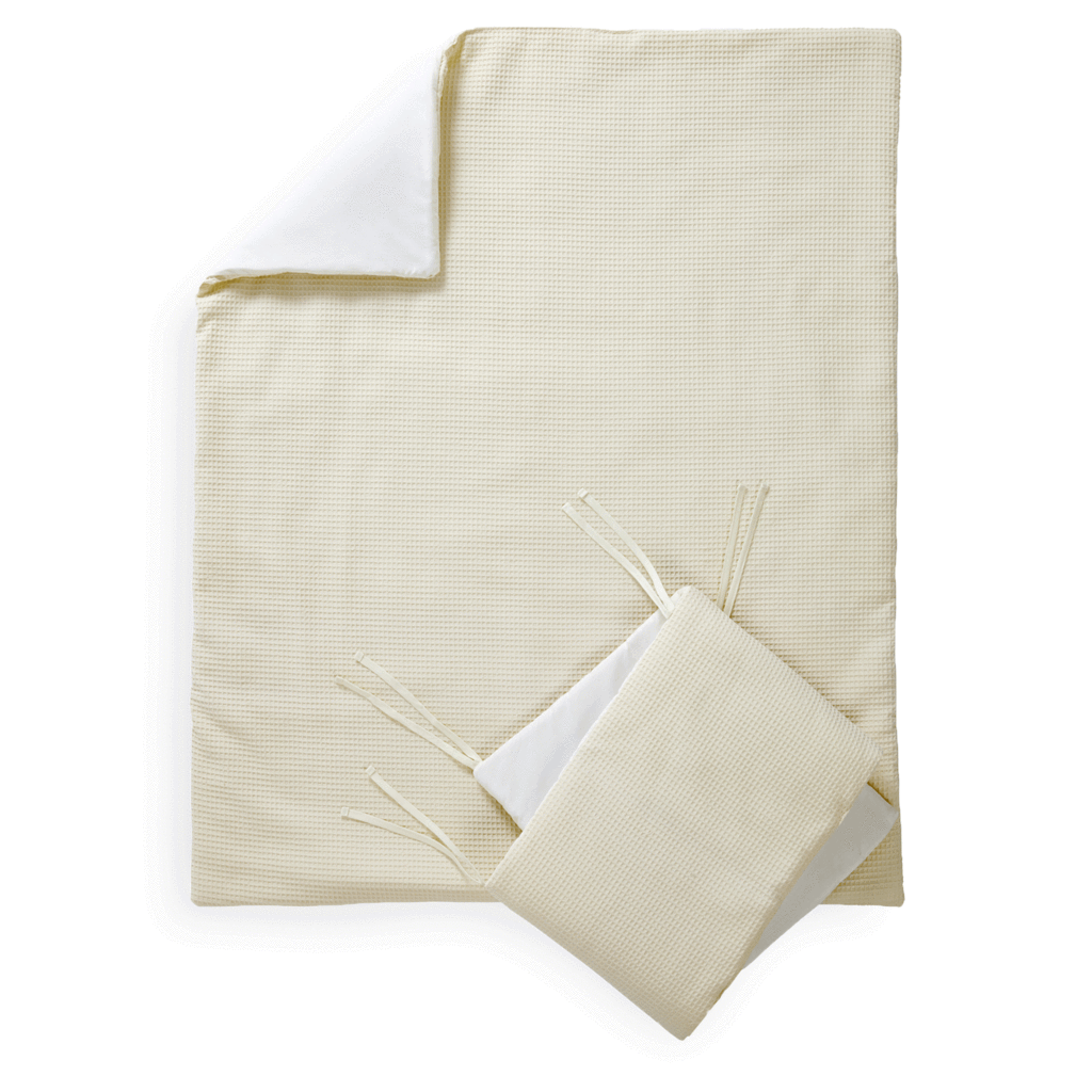 Clair de Lune Waffle Cot Cot Bed Quilt Bumper Bedding Set