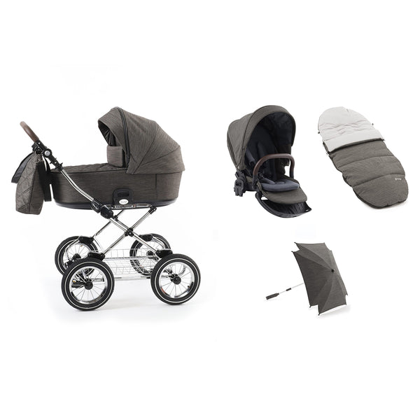 Babystyle Prestige Pram Bundle - Classic Chrome Chassis